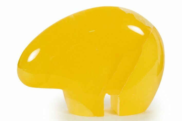 Polished Orange Honeycomb Calcite Bear - Utah #344816